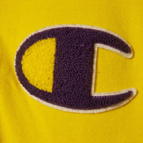 Champion Yellow Polo Shirt with Big C Chenille Logo | Men's M - Picture 3 of 5